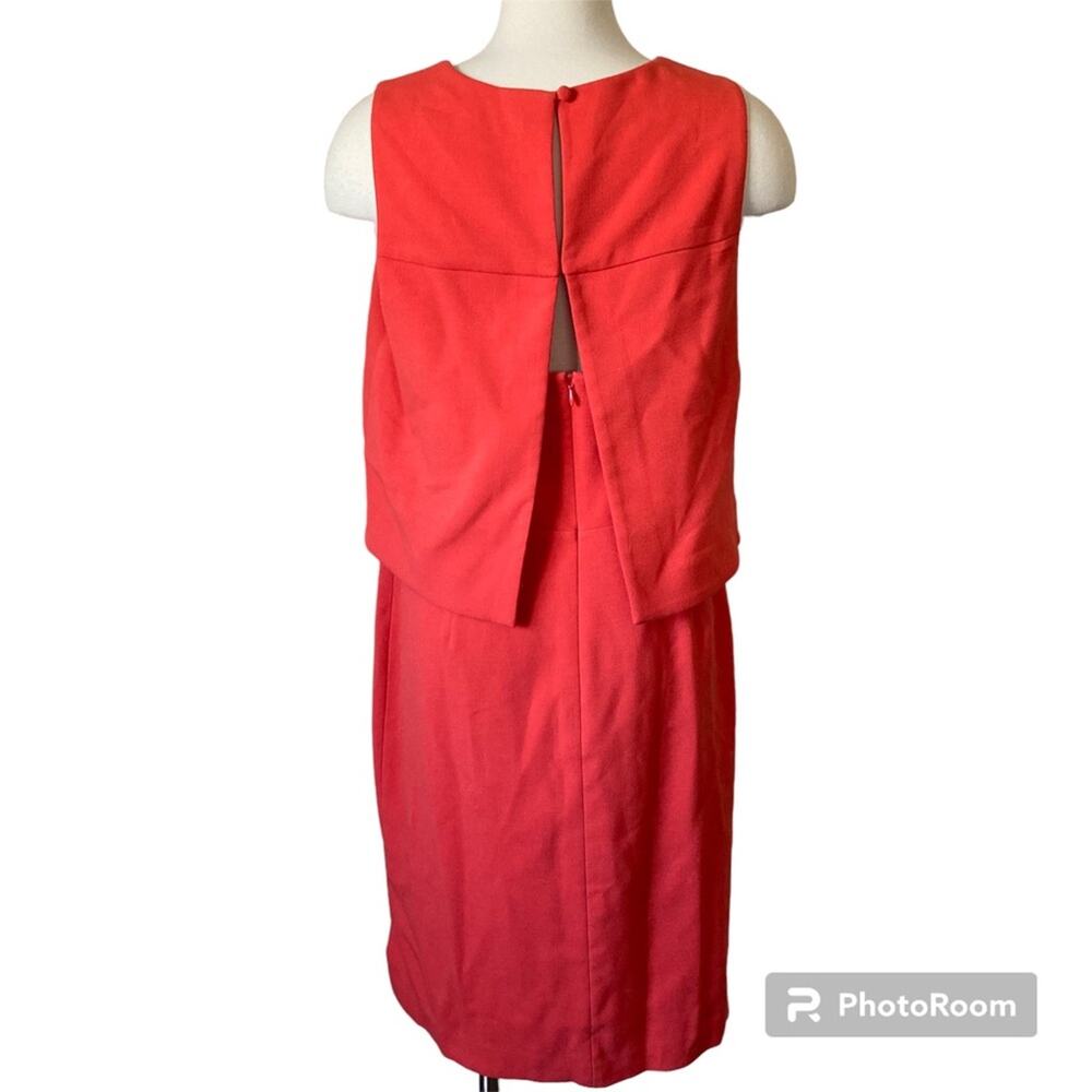Eliza J Crepe Popover Sleeveless Orange Dress Size 12 - Picture 2 of 7